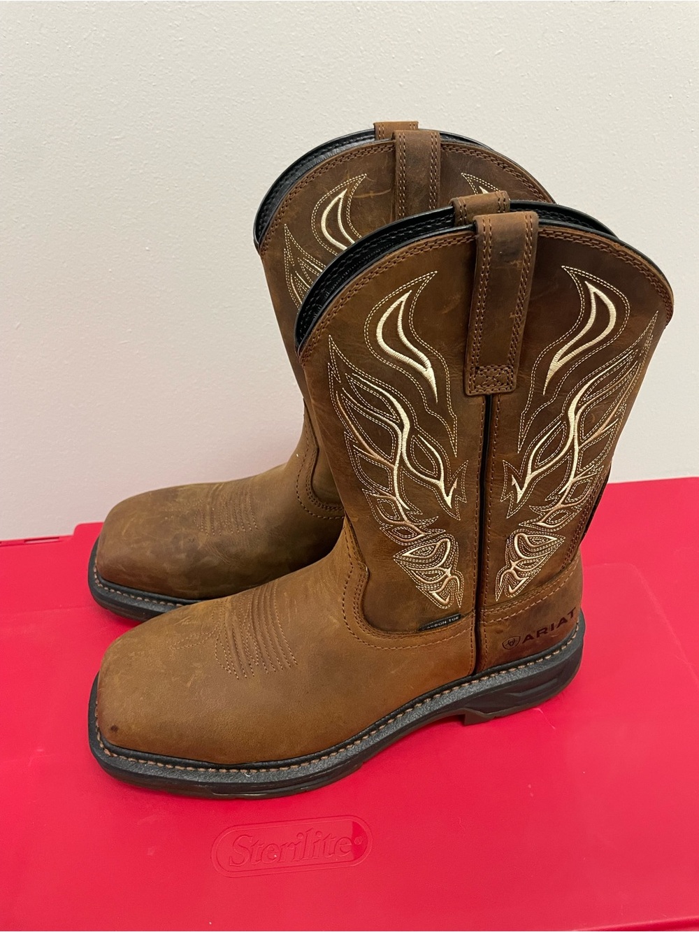 Ariat Work Men's Black with Brown Accent Composite-Toe Boot 9